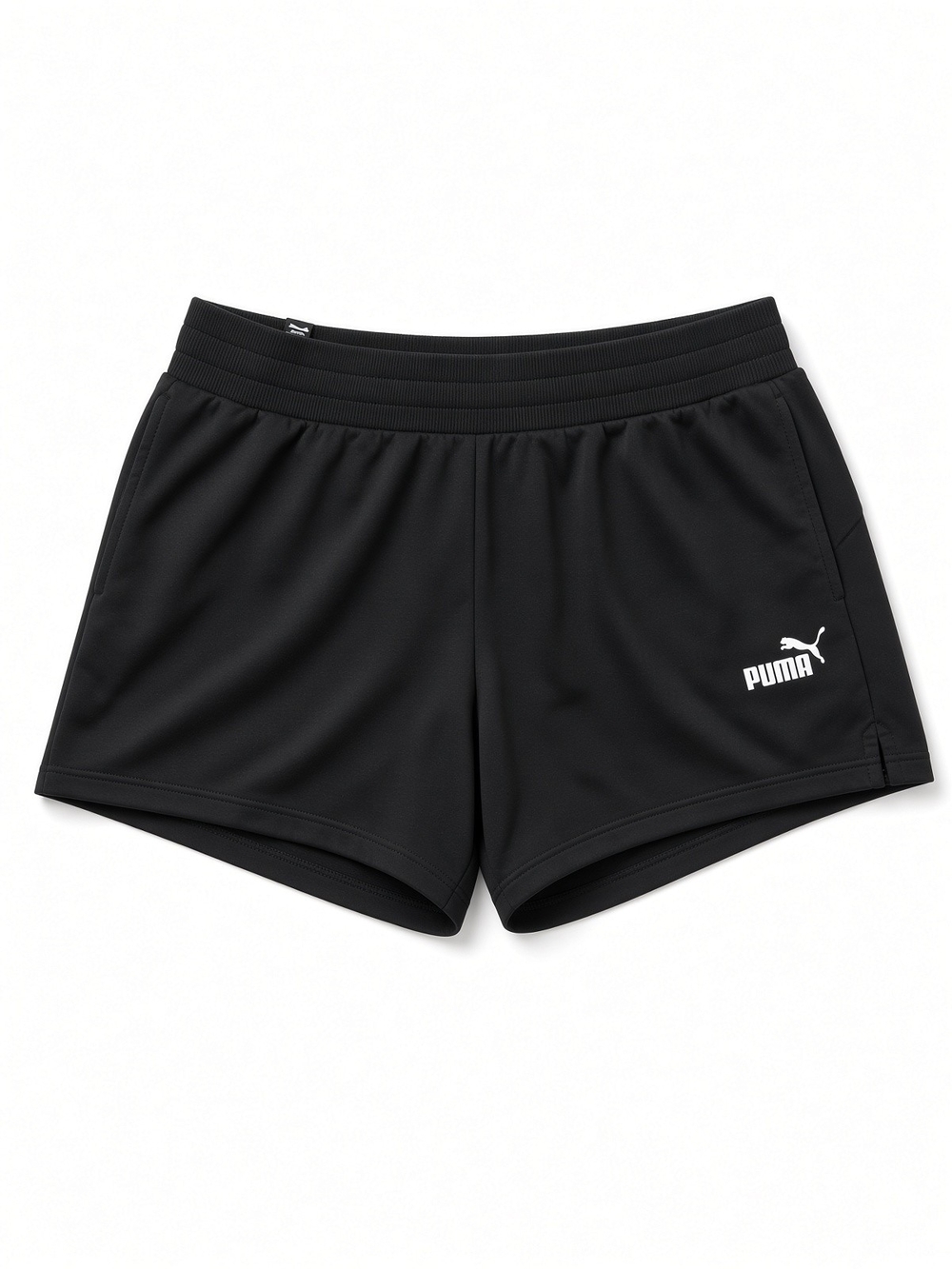 Puma Black Athletic Training Shorts with White Logo